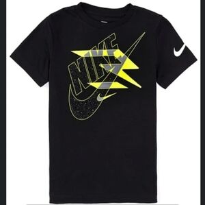Nike Kids T-Shirt in Black with Yellow Accents